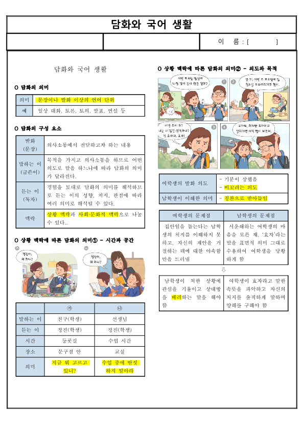 (요점 정리) 담화와 국어 생활