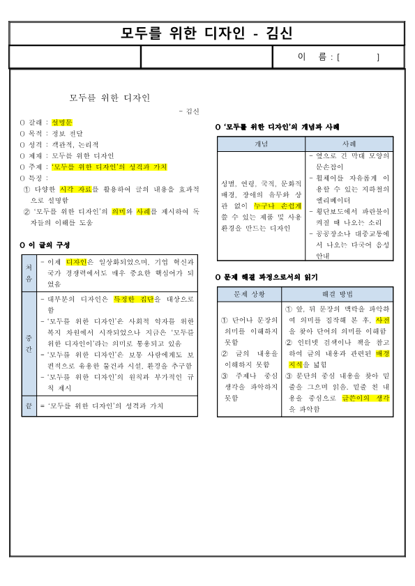 (요점 정리) 모두를 위한 디자인 - 김신